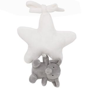 Child of Mine: Plush Elephant Musical Pull Toy, Grey and White